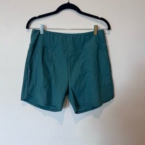 Baleaf Women's Green Biker Athletic Shorts Size Large 5in Inseam Swim Sporty